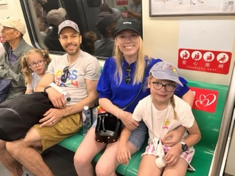 Travelers using the metro during their China trip