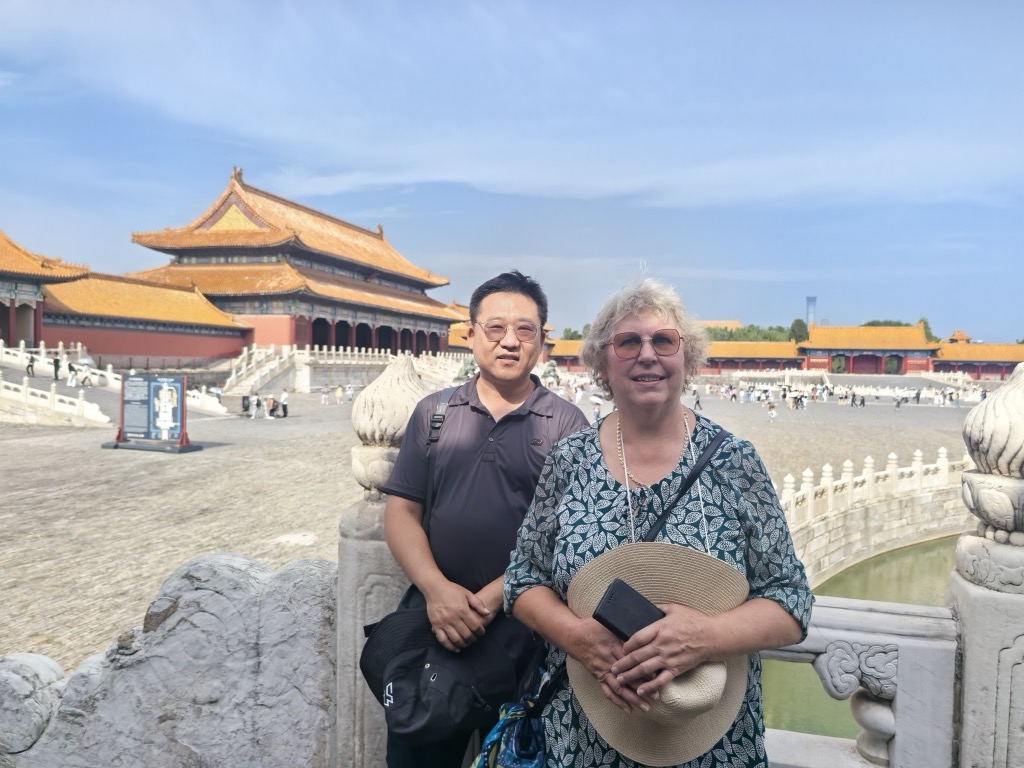Norman with a traveler during a local day out